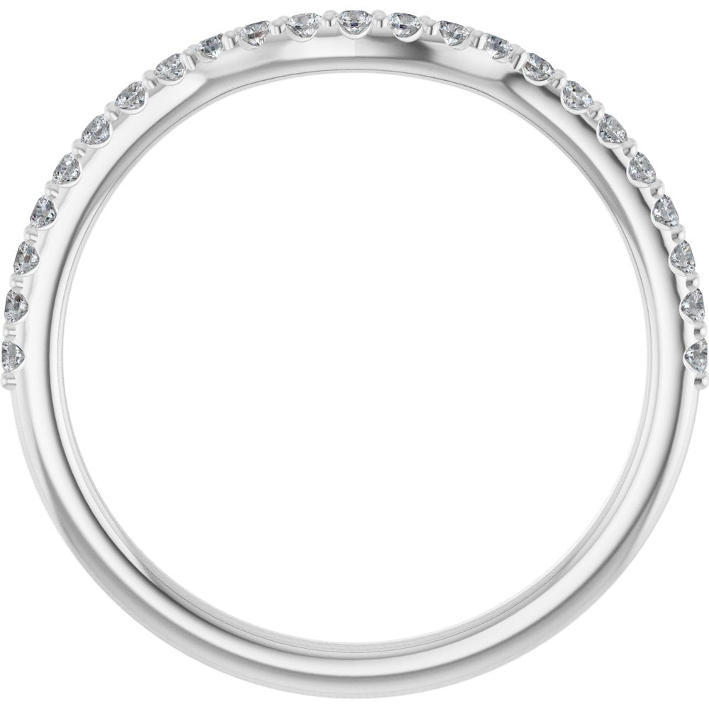 14K White 1/5 CTW Lab Grown Diamond Contour Band