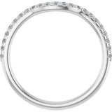 14K White 1/5 CTW Natural Diamond Contour Band