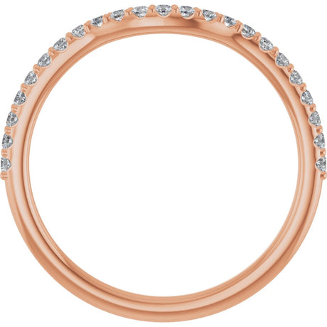 14K Rose 1/5 CTW Lab Grown Diamond Contour Band