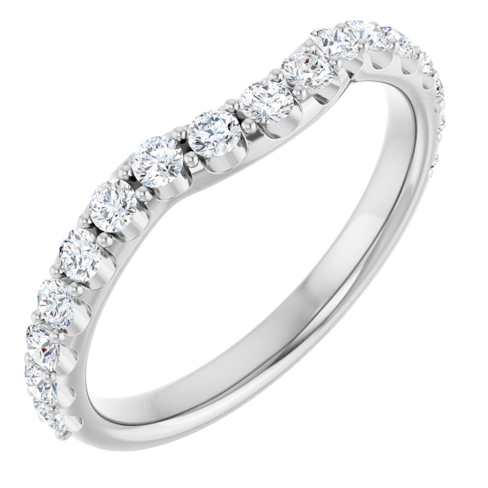 14K White 1/2 CTW Lab Grown Diamond Contour Band