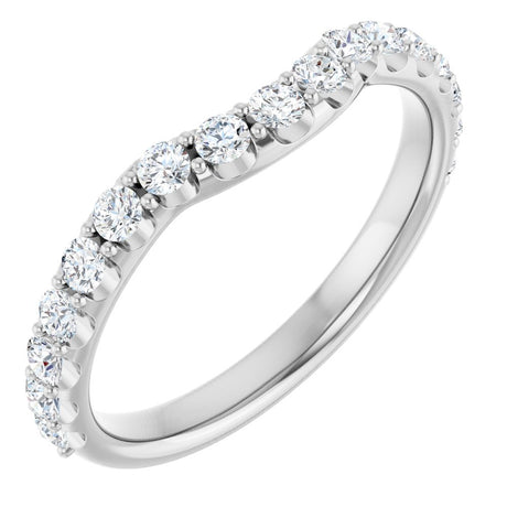 14K White Gold 1/2 CTW Lab Grown Diamond Contour Band