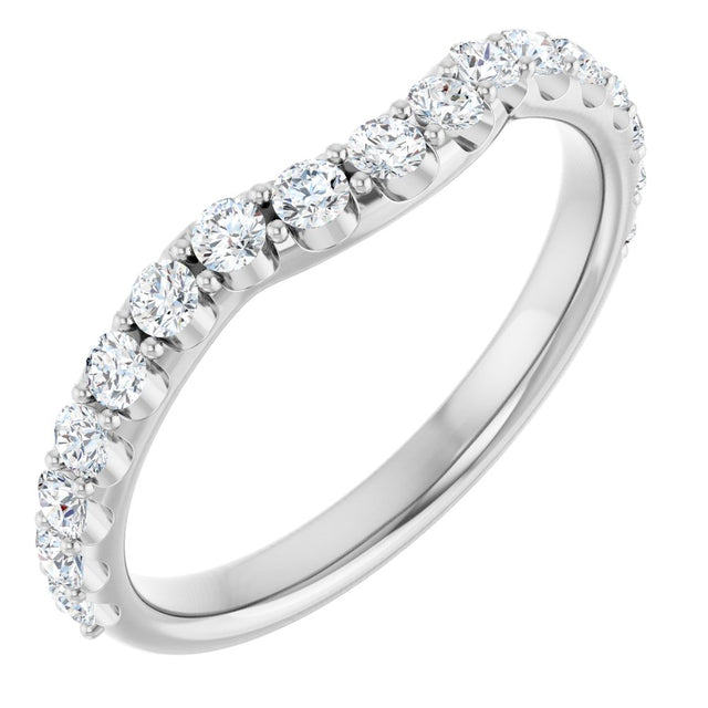 14K White Gold 1/2 CTW Lab Grown Diamond Contour Band