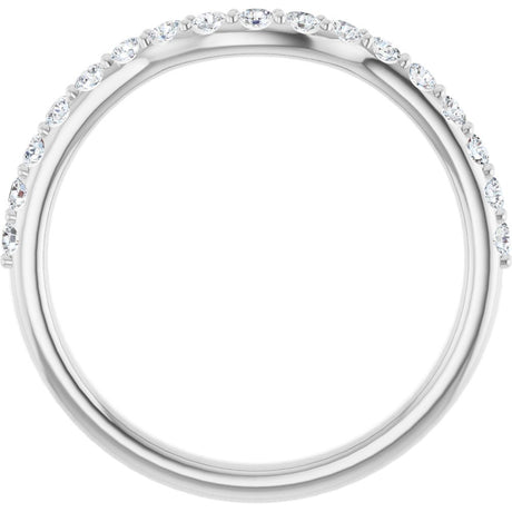 14K White Gold 1/3 CTW Lab Grown Diamond Contour Band