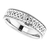 14K White Gold 6 mm Celtic-Inspired Band Size 10