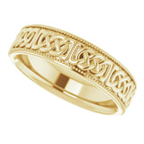 14K Yellow Gold 6 mm Celtic-Inspired Band Size 10