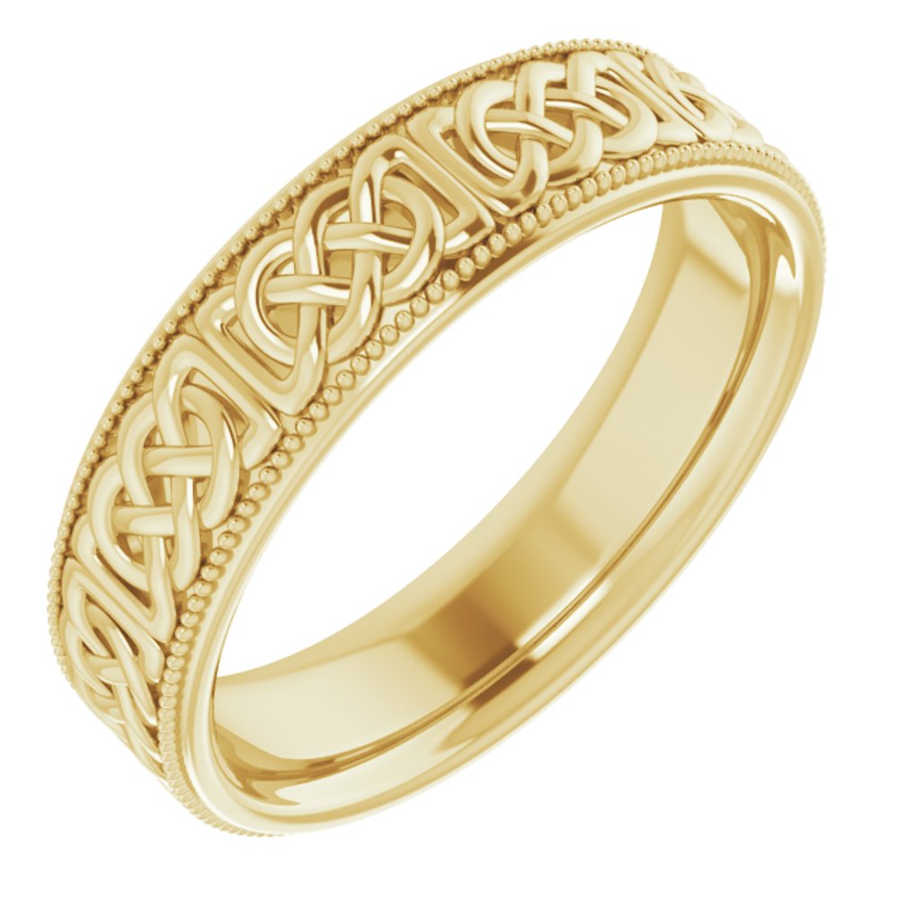 14K Yellow Gold 6 mm Celtic-Inspired Band Size 10