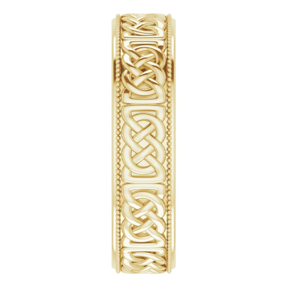 14K Yellow Gold 6 mm Celtic-Inspired Band Size 10