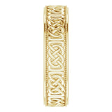 14K Yellow Gold 6 mm Celtic-Inspired Band Size 10