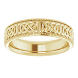14K Yellow Gold 6 mm Celtic-Inspired Band Size 10