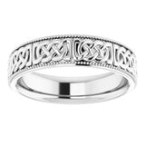 14K White Gold 6 mm Celtic-Inspired Band Size 10