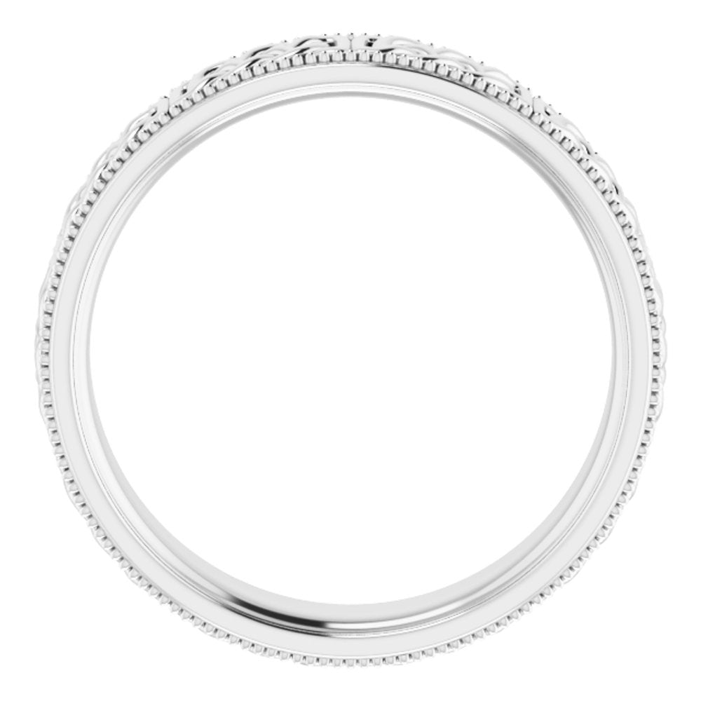 14K White Gold 6 mm Celtic-Inspired Band Size 10