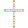 14K Yellow 1/2 CTW Natural Diamond French-Set Cross Pendant
