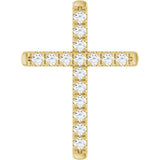 14K Yellow 1/2 CTW Natural Diamond French-Set Cross Pendant