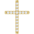 14K Yellow 1/2 CTW Natural Diamond French-Set Cross Pendant