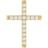 14K Yellow 1/2 CTW Natural Diamond French-Set Cross Pendant