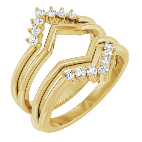 14K Yellow 1/4 CTW Natural Diamond Ring Guard