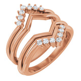 14K Rose Gold 1/4 CTW Lab-Grown Diamond Ring Guard