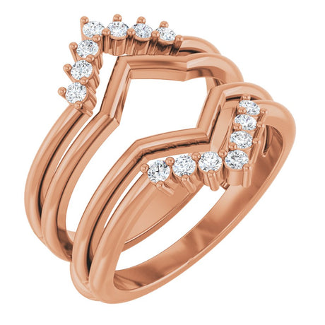 14K Rose Gold 1/4 CTW Lab-Grown Diamond Ring Guard