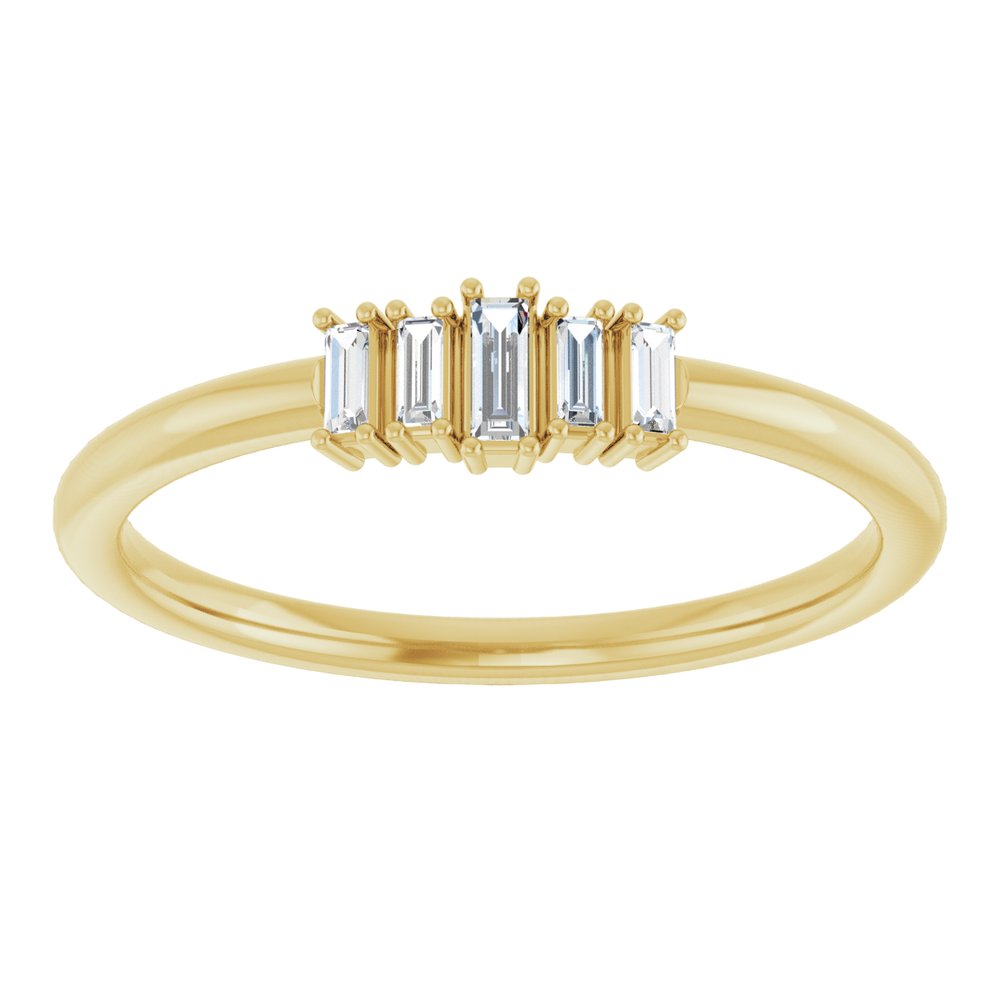 14K Yellow Gold 1/8 CTW Natural Diamond Stackable Ring