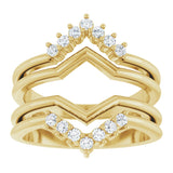 14K Yellow 1/4 CTW Natural Diamond Ring Guard