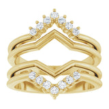 14K Yellow Gold 1/4 CTW Natural Diamond Ring Guard