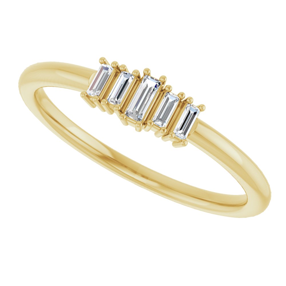14K Yellow Gold 1/8 CTW Natural Diamond Stackable Ring