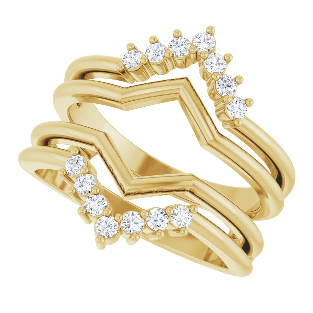 14K Yellow Gold 1/4 CTW Natural Diamond Ring Guard