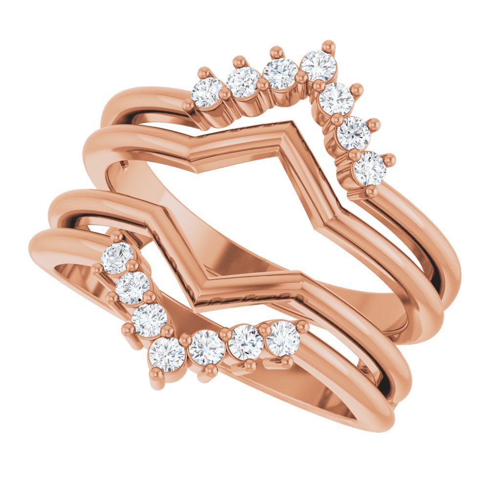 14K Rose Gold 1/4 CTW Lab-Grown Diamond Ring Guard
