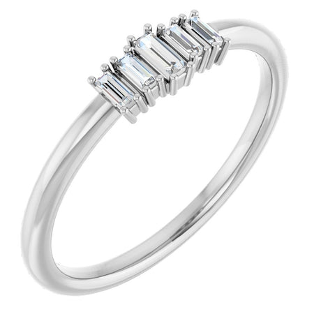 14K White Gold 1/8 CTW Natural Diamond Stackable Ring