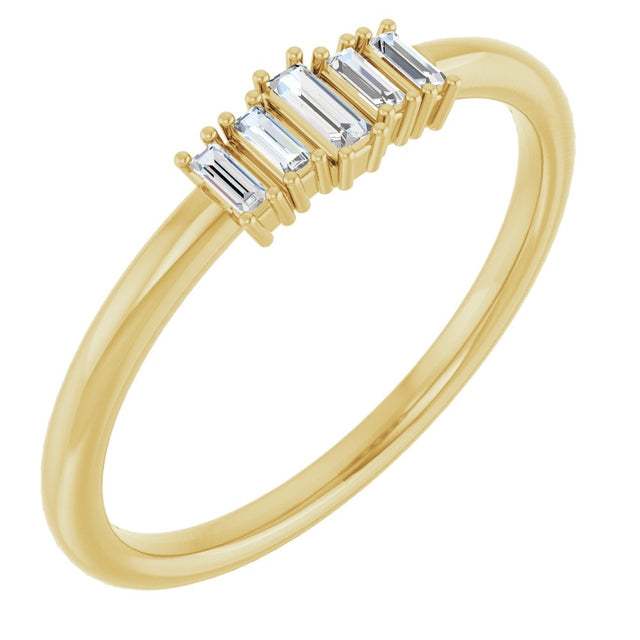 14K Yellow Gold 1/8 CTW Natural Diamond Stackable Ring