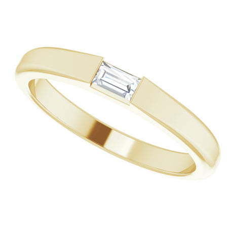 14K Yellow Gold 1/10 CT Natural Diamond Stackable Ring