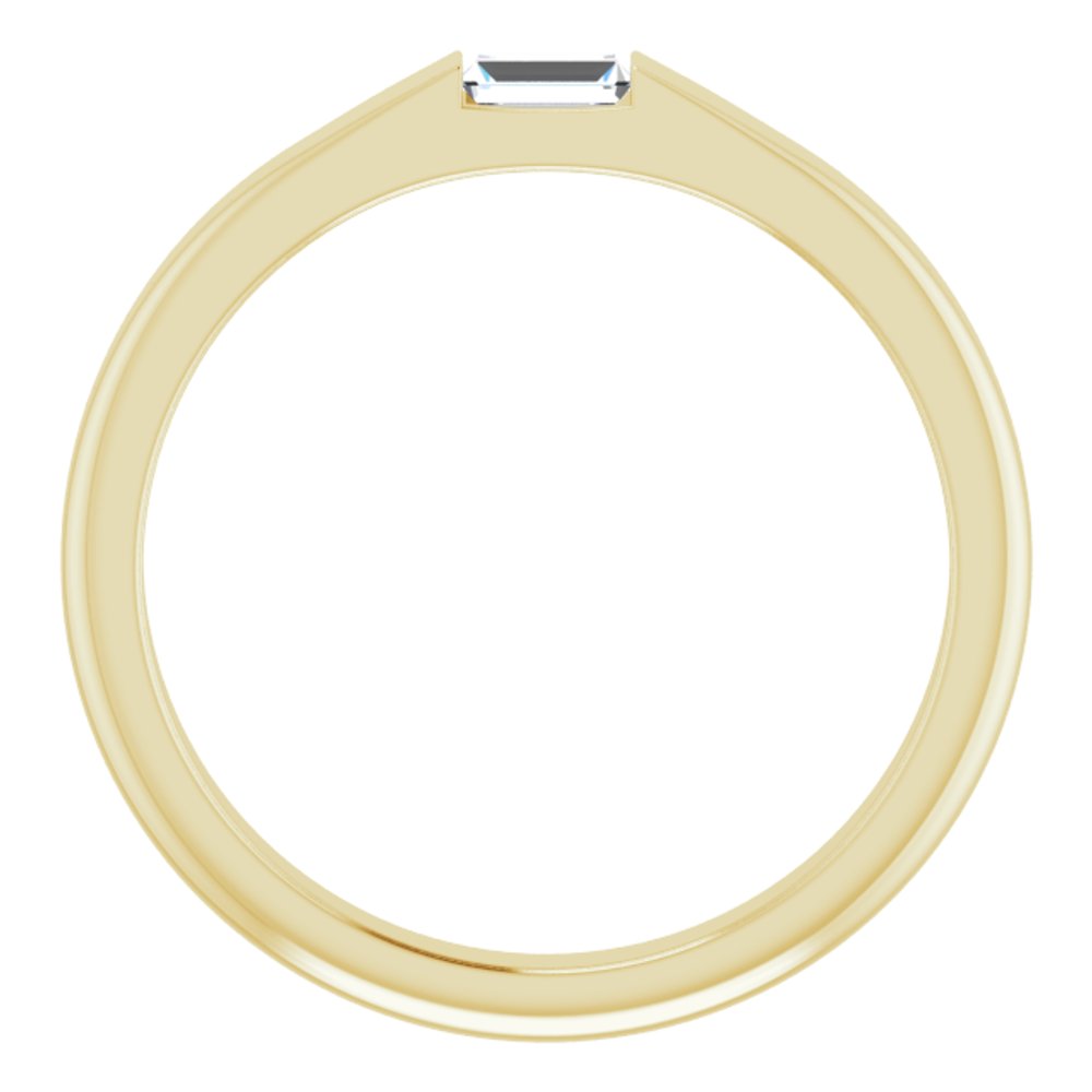 14K Yellow Gold 1/10 CT Natural Diamond Stackable Ring