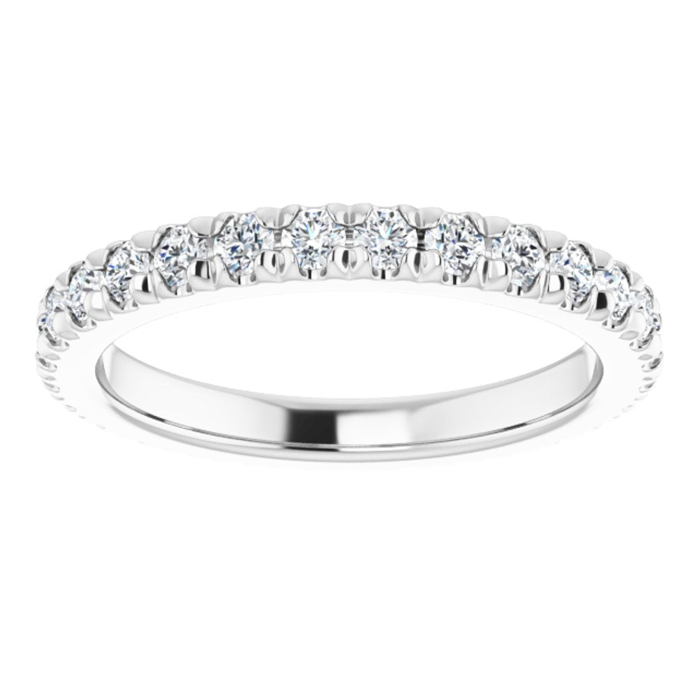 10K White Gold 1/2 CTW Natural Diamond French-Set Eternity Band