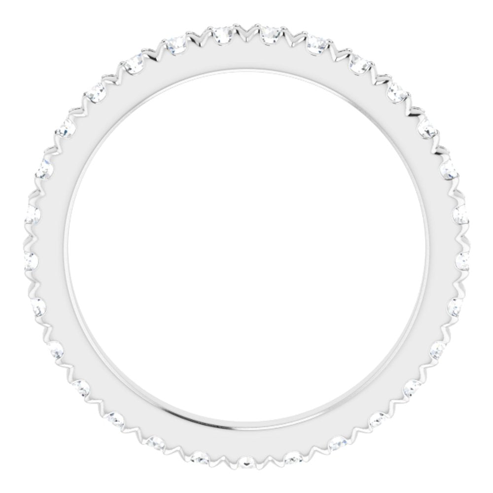 10K White Gold 1/2 CTW Natural Diamond French-Set Eternity Band