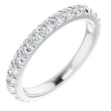 10K White Gold 1/2 CTW Natural Diamond French-Set Eternity Band