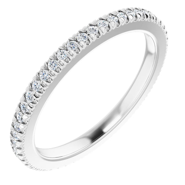 14K White Gold 1/5 CTW Natural Diamond Eternity Band Size 4.25