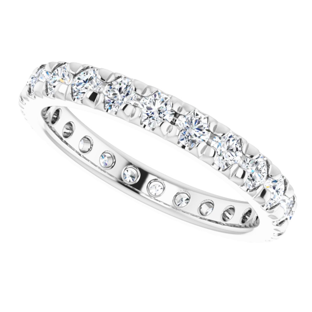 Platinum 1 CTW Natural Diamond Eternity Band Size 5.25