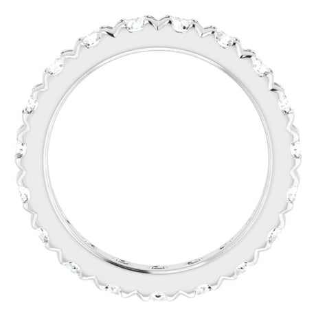 14K White Gold 1 3/4 CTW Natural Diamond French Set Eternity Band Size 5.25