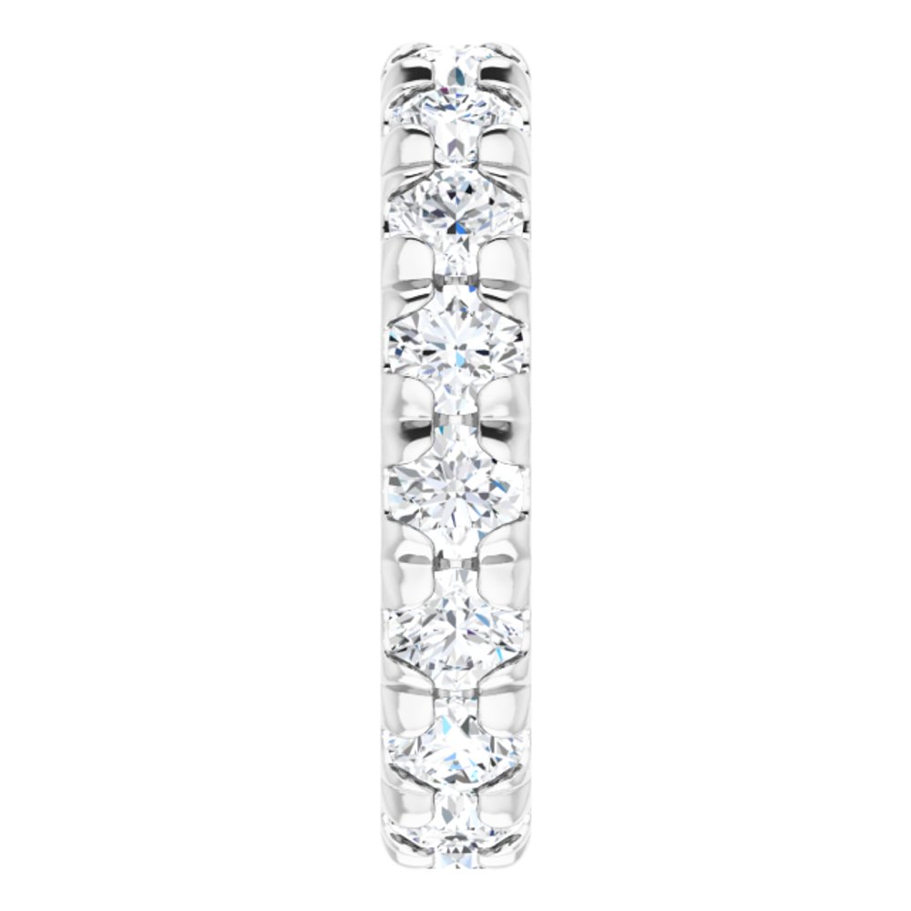 14K White Gold 2 1/2 CTW Natural Diamond French Set Eternity Band Size 5.25
