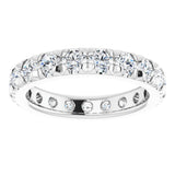 14K White Gold 1 3/4 CTW Natural Diamond French Set Eternity Band Size 5.25