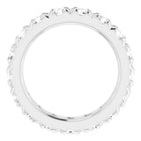 14K White Gold 2 1/2 CTW Natural Diamond French Set Eternity Band Size 5.25