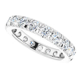 14K White Gold 1 3/4 CTW Natural Diamond French Set Eternity Band Size 5.25