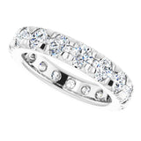 14K White Gold 2 1/2 CTW Natural Diamond French Set Eternity Band Size 5.25