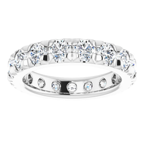 14K White Gold 2 1/2 CTW Natural Diamond French Set Eternity Band Size 5.25