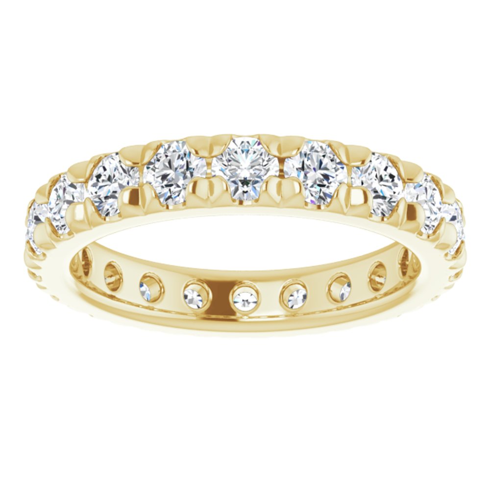14K Yellow Gold 1 3/4 CTW Natural Diamond French Set Eternity Band