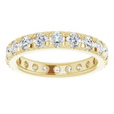 14K Yellow Gold 1 3/4 CTW Natural Diamond French Set Eternity Band