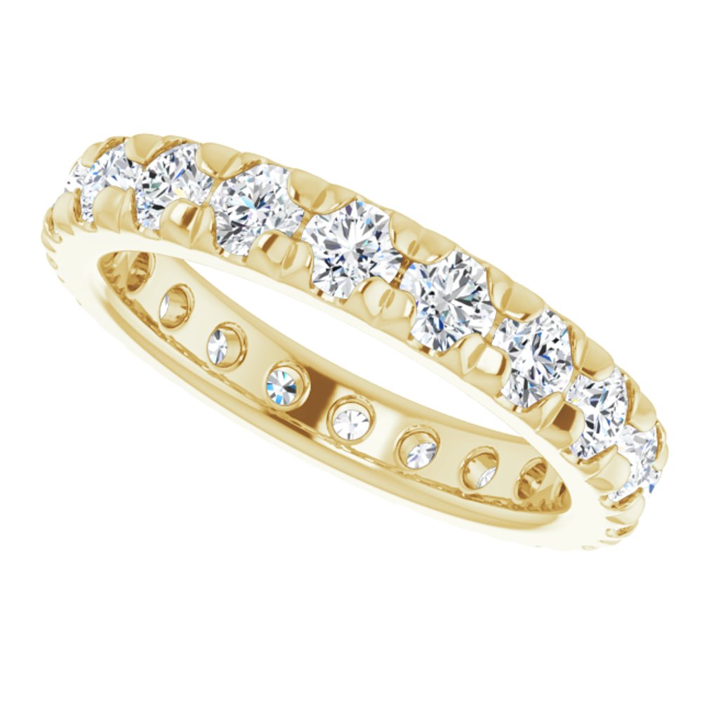 14K Yellow Gold 1 3/4 CTW Natural Diamond French Set Eternity Band