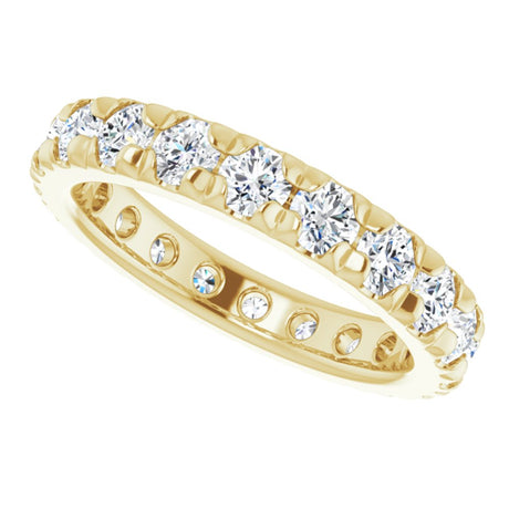 14K Yellow Gold 1 3/4 CTW Natural Diamond French Set Eternity Band