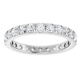 14K White Gold 1 3/8 CTW Natural Diamond French-Set Eternity Band Size 6.5