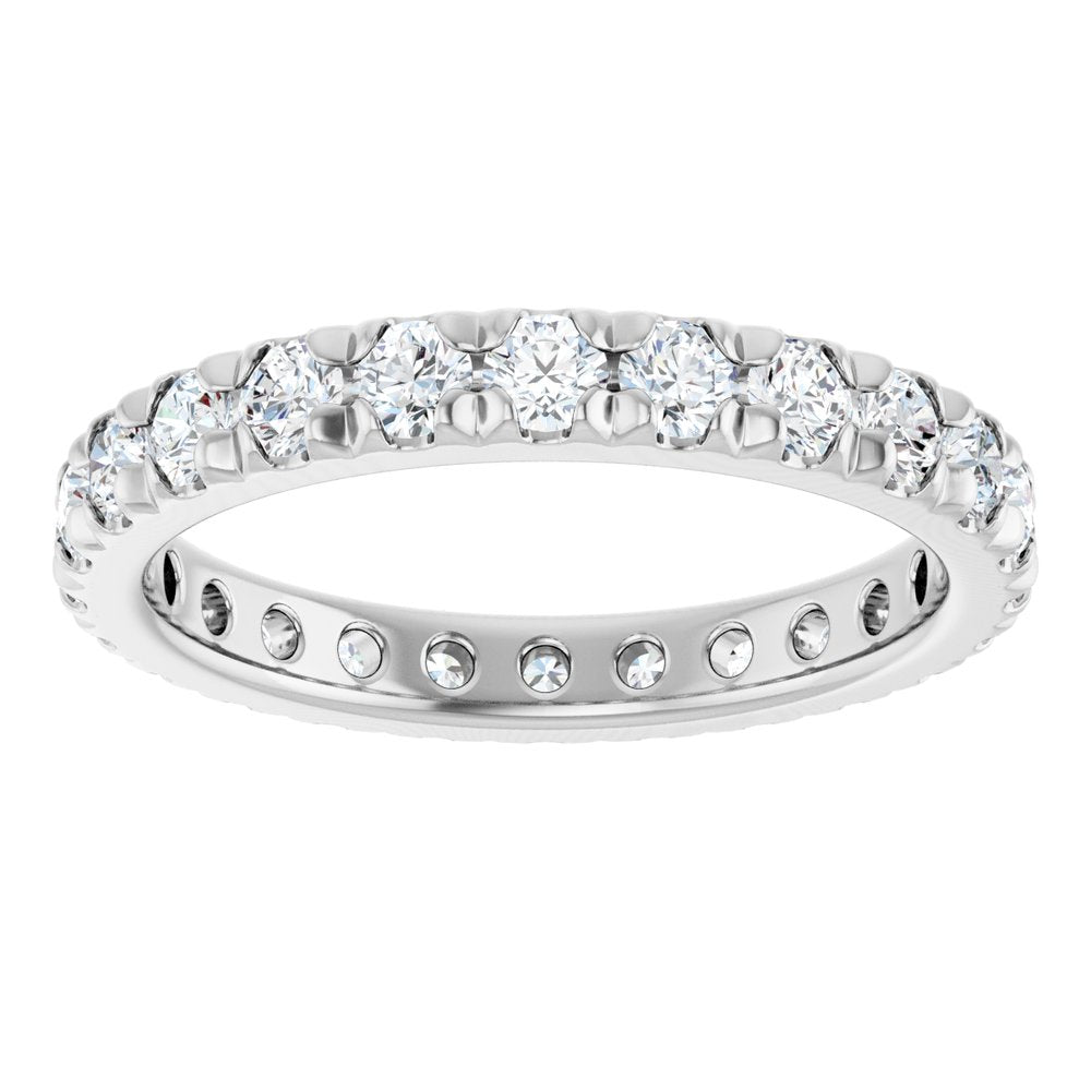 14K White 1 3/8 CTW Natural Diamond French-Set Eternity Band